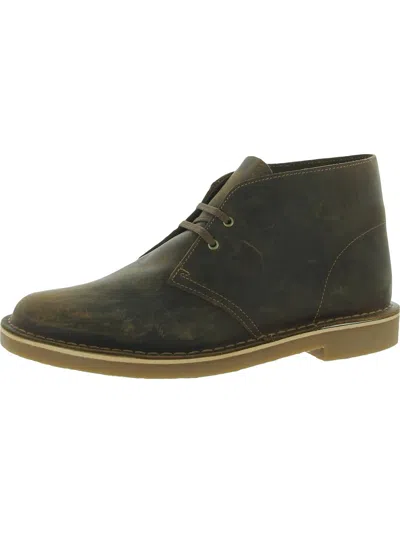 Clarks Mens Leather Lace-up Chukka Boots In Brown