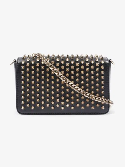 Christian Louboutin Zoom Pouch Spikes Leather Crossbody Bag In Black
