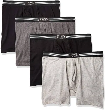 Chaps Men's Underwear Boxer Brief In Black/grey/andover Heather/black In Multi