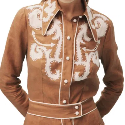 Alemais Ruby Applique Shirt In Brown