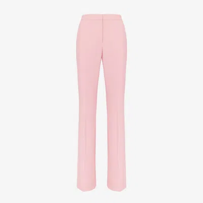 Alexander Mcqueen High-waisted Narrow Bootcut Trousers In Cherry Blossom Pink