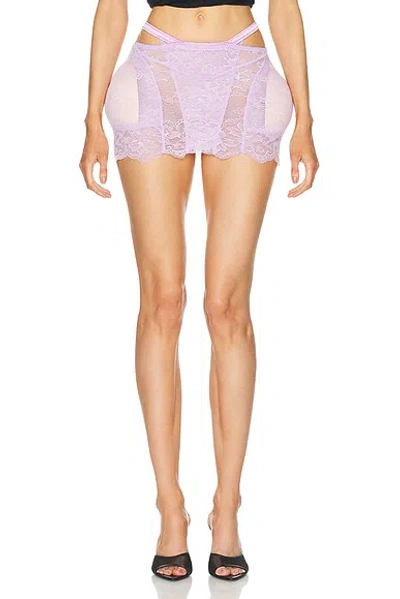 Jean Paul Gaultier X Shayne Oliver Lace Shapewear Skirt In Lilac