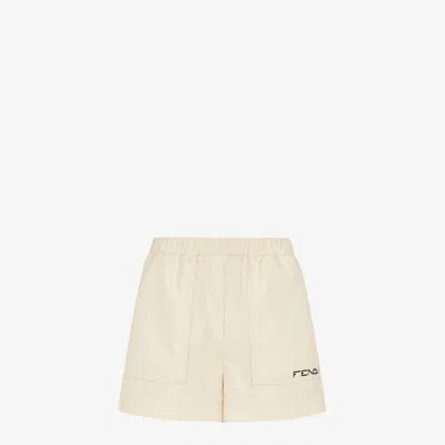 Fendi Shorts With Elasticated Waist In Beige