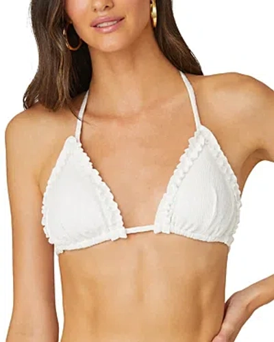 Shoshanna Ruffle Triangle Bikini Top Optic White