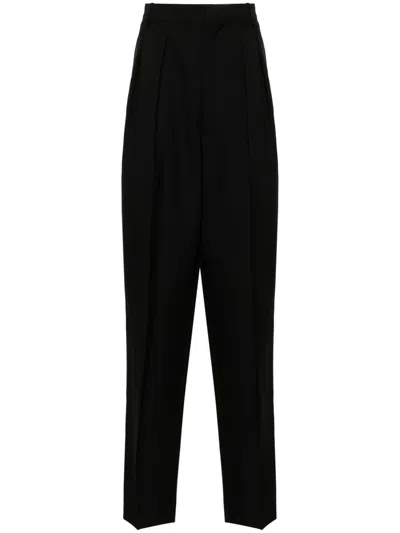 Random Identities Pleated Tapered Trouser Clothing In 1 Black