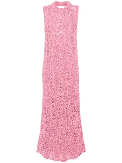 Rodebjer Vague Dress, Knitted Clothing In Pink & Purple