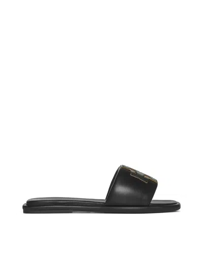 Tory Burch Sandals In Perfect Black / Gold