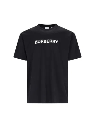Burberry Logo Cotton T-shirt In Black  