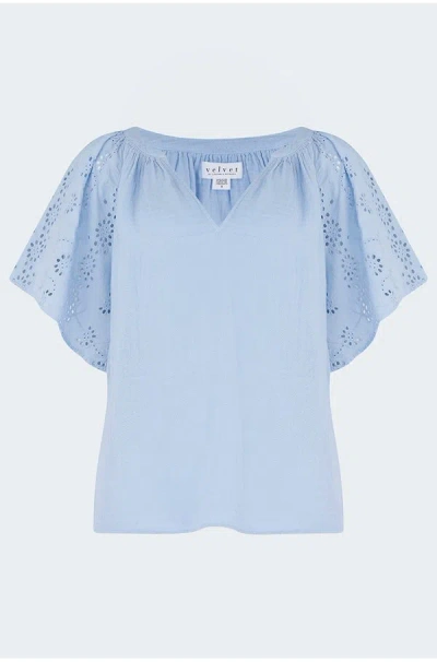 Velvet By Graham & Spencer Tish Top In Coconut Copy In Blue