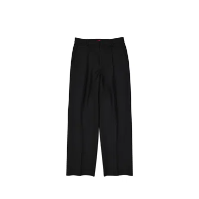 Valentino Wool And Silk Trousers In Black