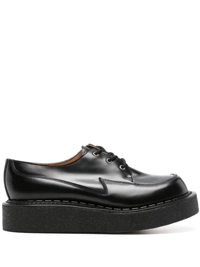 Comme Des Garçons Homme Deux Leather Platform Derby Shoes In Schwarz
