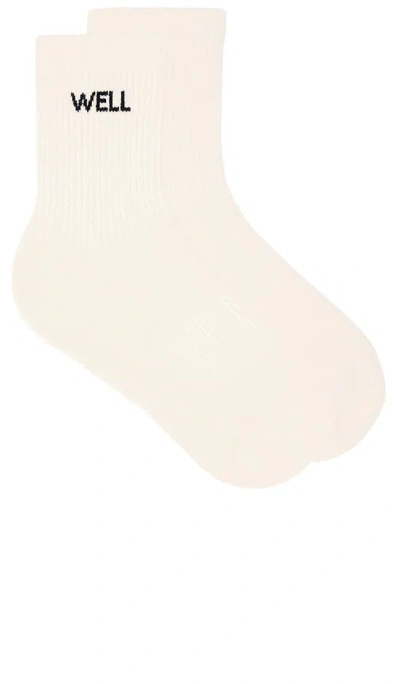 Wellbeing + Beingwell Well Tube Sock In Off White & Acad Navy