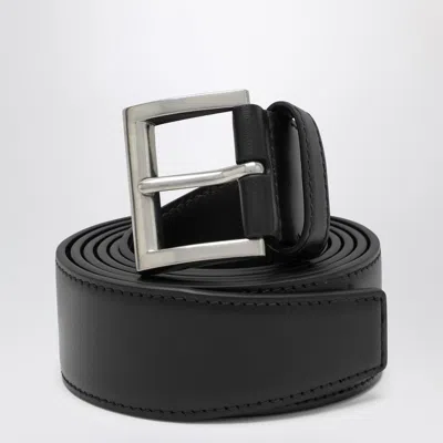 Prada Black Leather Belt In Animal Print