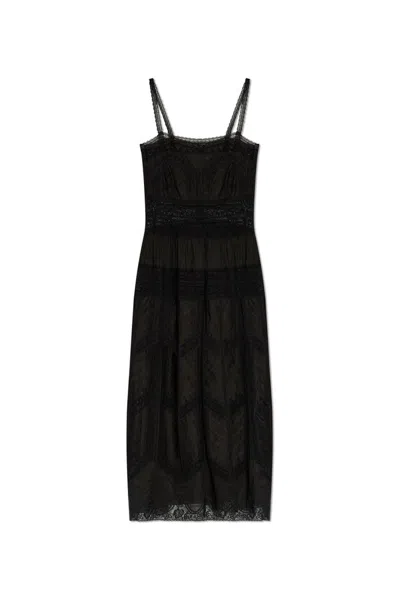 Zimmermann Halliday Tiered Paneled Lace And Cotton-gauze Maxi Dress In Black