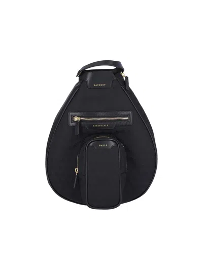 Anya Hindmarch Logo Padel Racquet Cover Backpack In Black