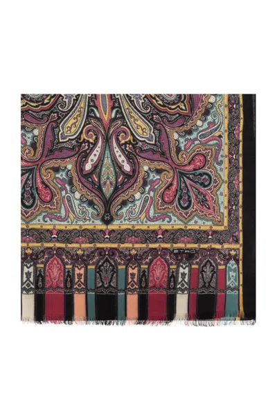 Etro Graphic Printed Frayed In Multi