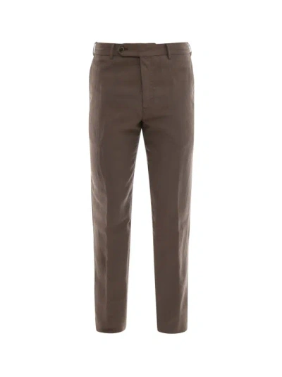 Pt Torino Cotton And Linen Trouser - Atterley In Grey