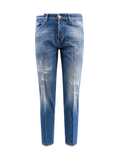Pt Torino Stretch Cotton Jeans In Blue