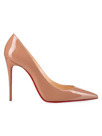 Christian Louboutin Kate 100 Patent Pump In Beige