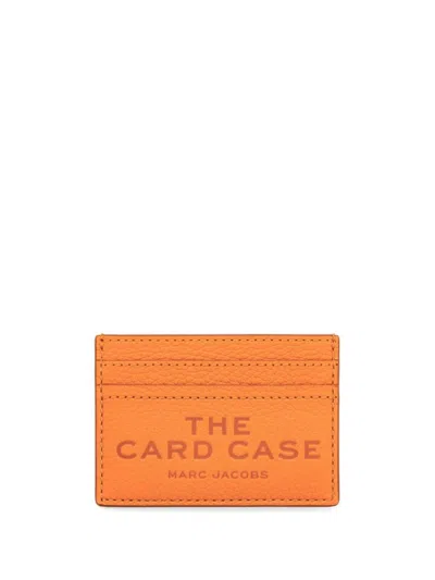 Marc Jacobs Logo-debossed Leather Cardholder In Tangerine