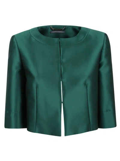 Alberta Ferretti Mikado Jacket In Green