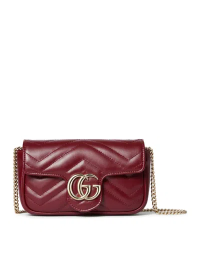 Gucci Gg Marmont Super Mini Bag In Red