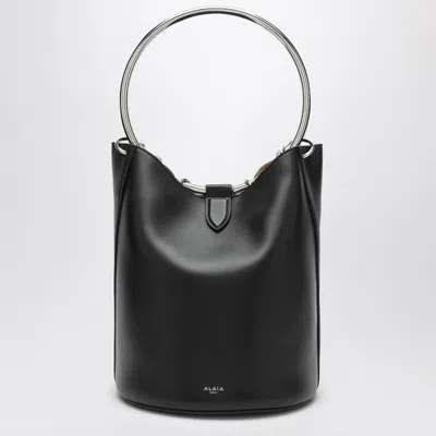 Alaïa Large Ring Bucket Black Leather Bag