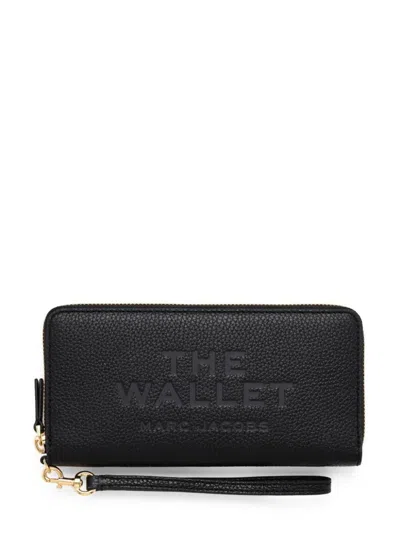 Marc Jacobs Continental Leather Wallet In Black