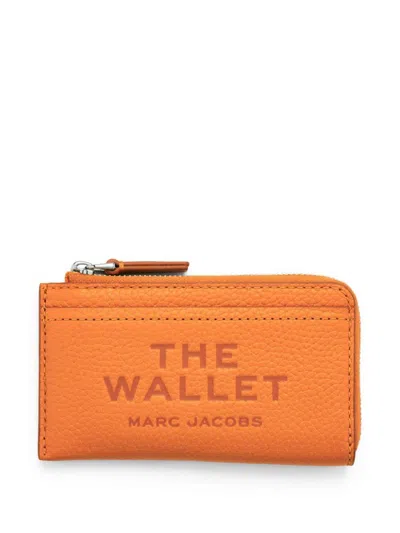 Marc Jacobs Logo-debossed Leather Wallet In Tangerine