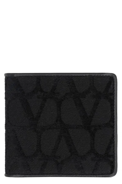 Valentino Garavani Valentino  - Toile Iconographe Print Wallet In Black