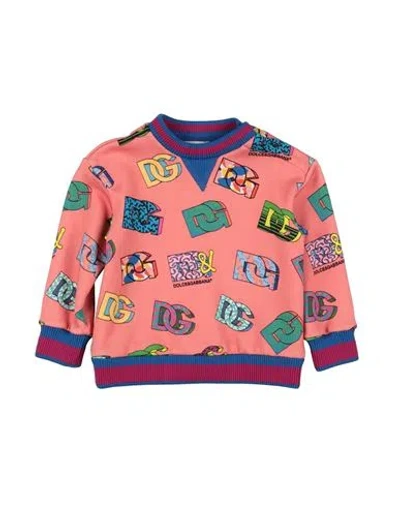 Dolce & Gabbana Babies'  Newborn Boy Sweatshirt Salmon Pink Size 3 Cotton, Elastane