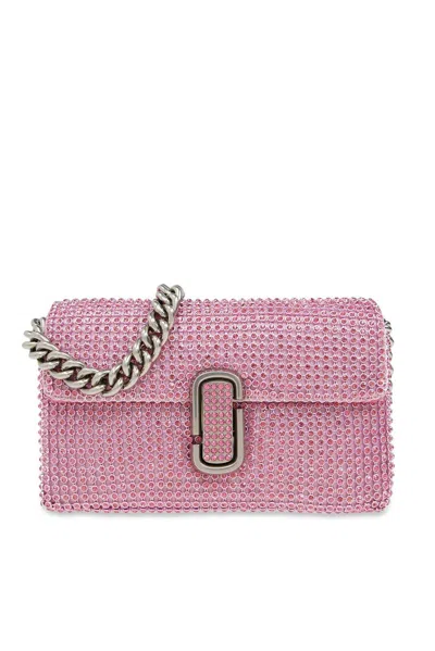Marc Jacobs Embellished The Mini Soft Shoulder Bag In Rosa