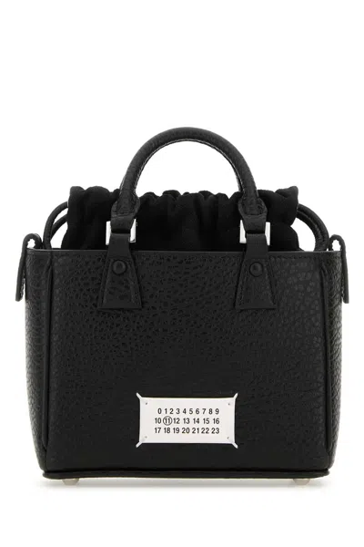 Maison Margiela Black Leather 5ac Tote Horizontal Handbag