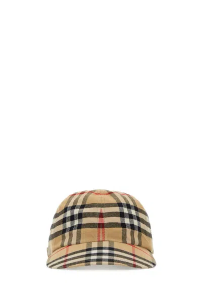 Burberry Embroidered Cotton Baseball Cap In Archivebeige