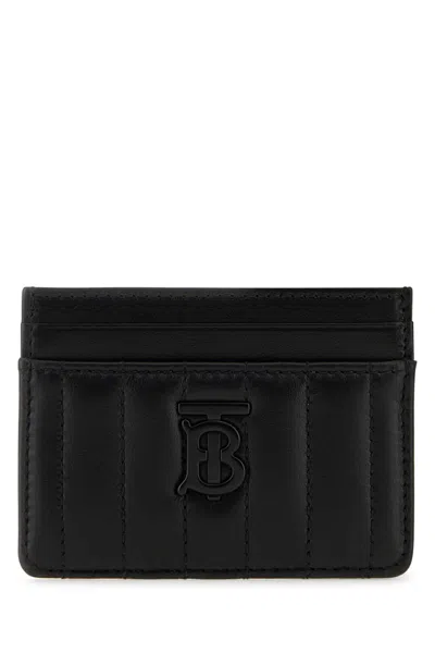 Burberry Black Leather Card Holder In Blackblack