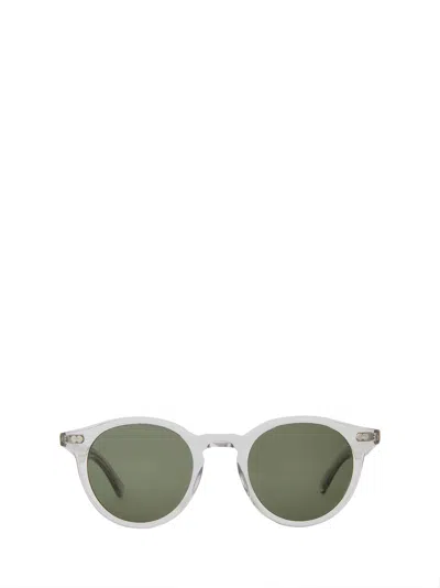 Garrett Leight Transparent Clune Sunglasses In Light Grey & Pure Green