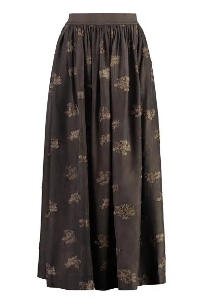 Uma Wang Elastic Waist Skirt In Brown