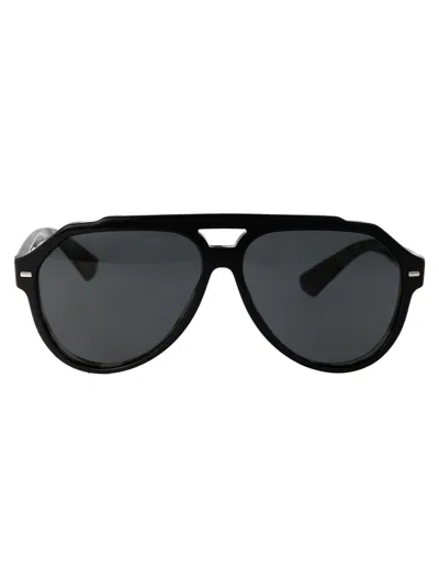 Dolce &amp; Gabbana Eyewear Dg4452 3403/87 Sunglasses In 340387 Black On Grey Havana