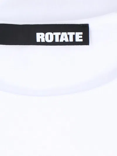 Rotate Birger Christensen Logo Crop T-shirt In Bianco