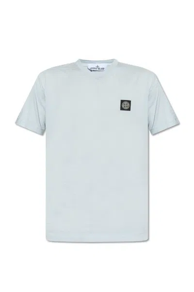 Stone Island Logo-patch Short-sleeve T-shirt In Blau