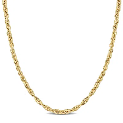Mimi & Max 3.7mm Singapore Chain Necklace In Yellow Silver-18 In In Gold