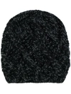 ANTONIA ZANDER ANTONIA ZANDER MELANGE KNIT HAT - BLACK,17W11006112260620