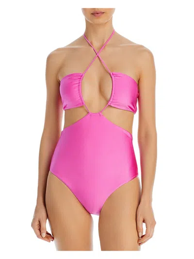 Jade Swim Womens Cut-out Nylon One-piece Swimsuit In Pink