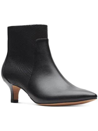 Clarks Shondrah Womens Dressy Leather Booties In Black