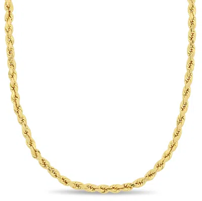 Mimi & Max 22 Inch Twist Rope Chain Necklace In 10k Yellow Gold (3mm)