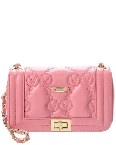 Valentino By Mario Valentino Beatriz Monogram Leather Shoulder Bag In Pink