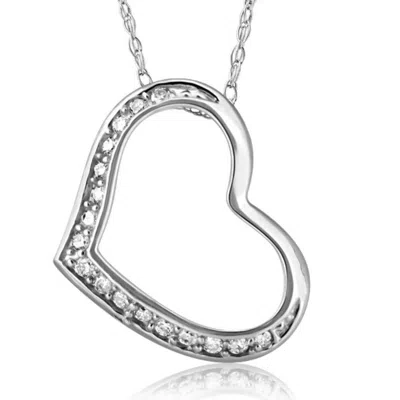 Pompeii3 1/5ct Diamond Heart Pendant In White, Yellow, Or Rose Gold In Silver