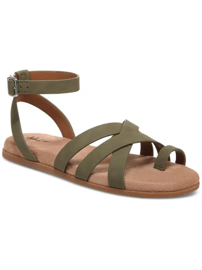 Style & Co Parnikka Womens Faux Suede Square Toe Ankle Strap In Green