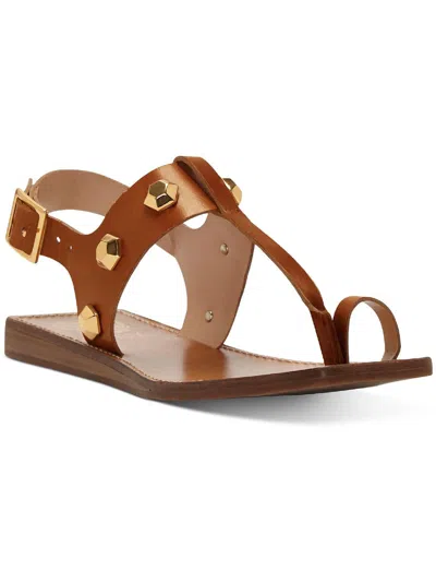 Vince Camuto Dailette Womens Leather Ankle Strap Thong Sandals In Brown
