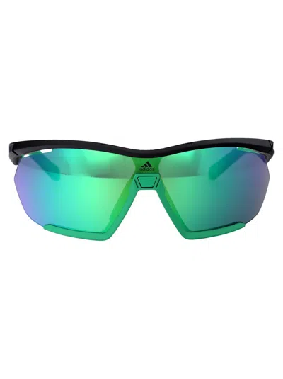Adidas Originals Adidas Sunglasses In 05q Nero/altro/verde Specchiato
